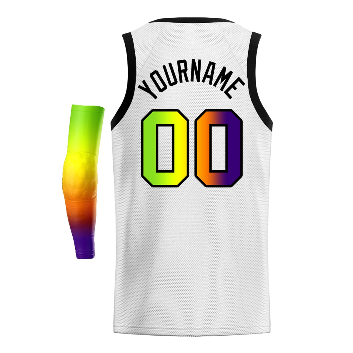 Custom Yellow Purple-Black Gradient Fashion Tops Basketball Jersey |KXKSHOP