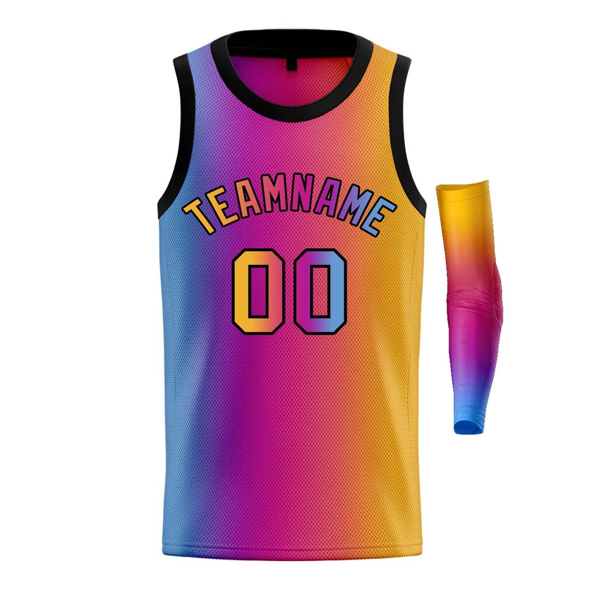 Custom Yellow Purple-Black Gradient Fashion Tops Basketball Jersey |KXKSHOP