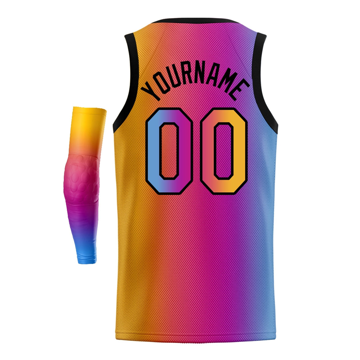 Custom Yellow Purple-Black Gradient Fashion Tops Basketball Jersey |KXKSHOP