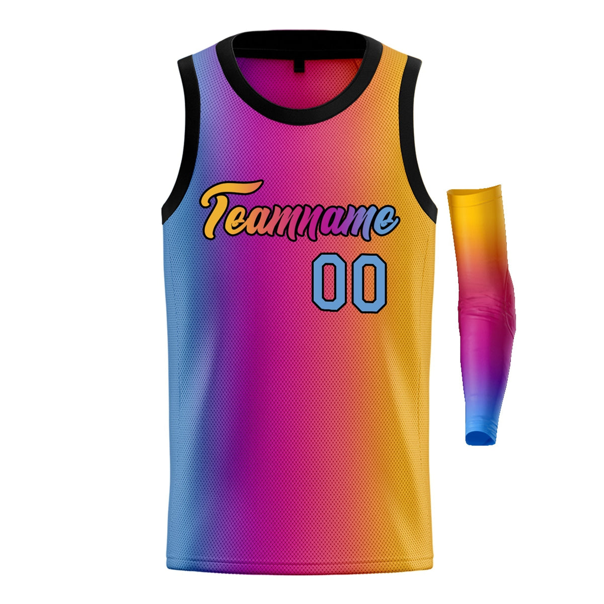 Custom Yellow Purple-Black Gradient Fashion Tops Basketball Jersey |KXKSHOP