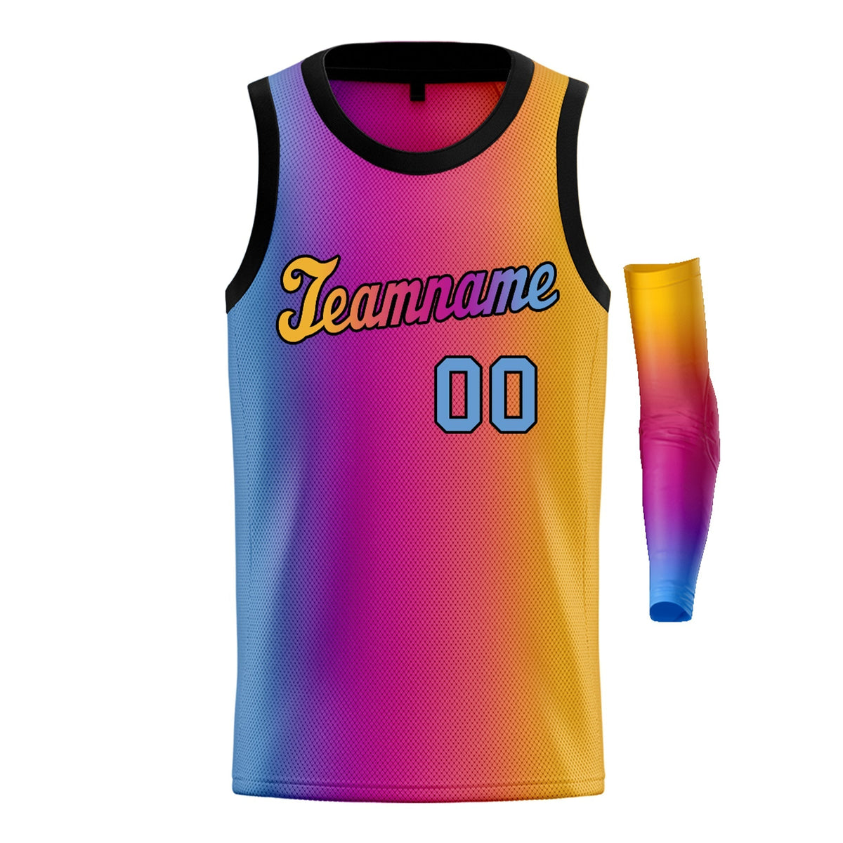 Custom Yellow Purple-Black Gradient Fashion Tops Basketball Jersey |KXKSHOP