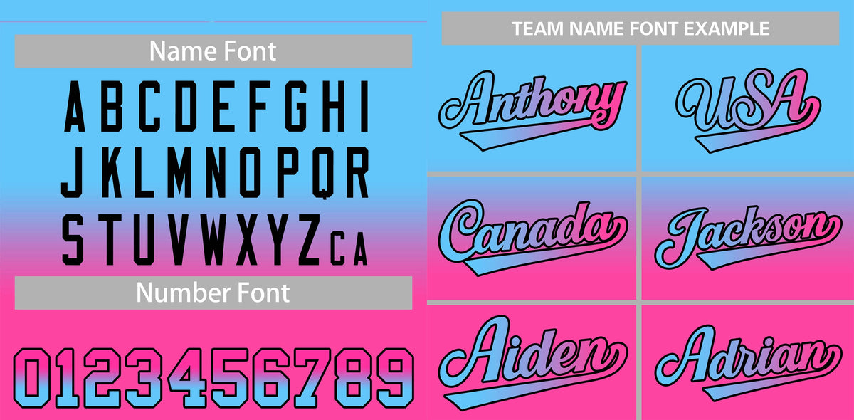 Custom Light Blue Pink Gradient Fashion Authentic Baseball Jersey For Youth