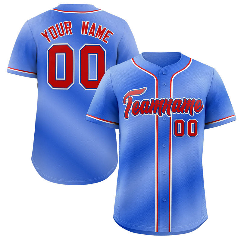 Custom Royal Red-White Gradient Fashion Authentic Baseball Jersey