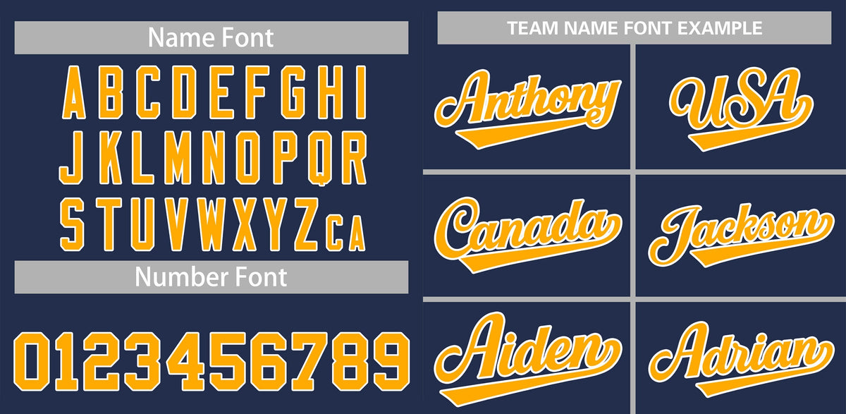 Custom Navy Yellow-White Classic Style Authentic Baseball Jersey