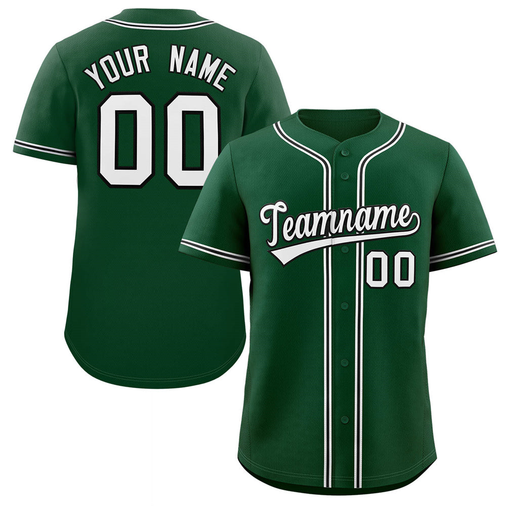 Custom Green White-Black Classic Style Authentic Baseball Jersey For Women