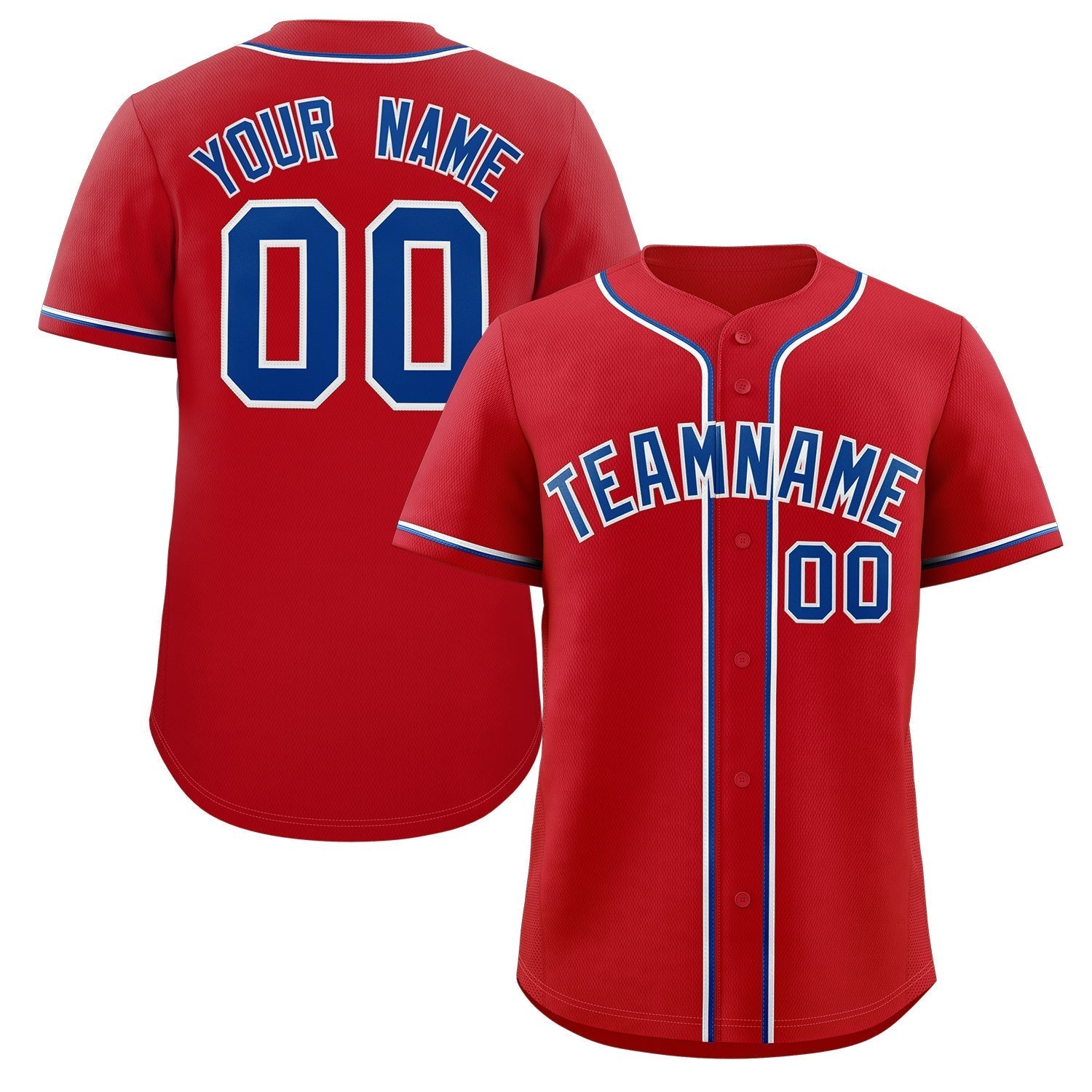 Benutzerdefiniertes, klassisches, authentisches Baseball-Trikot in Rot und Königsblau
