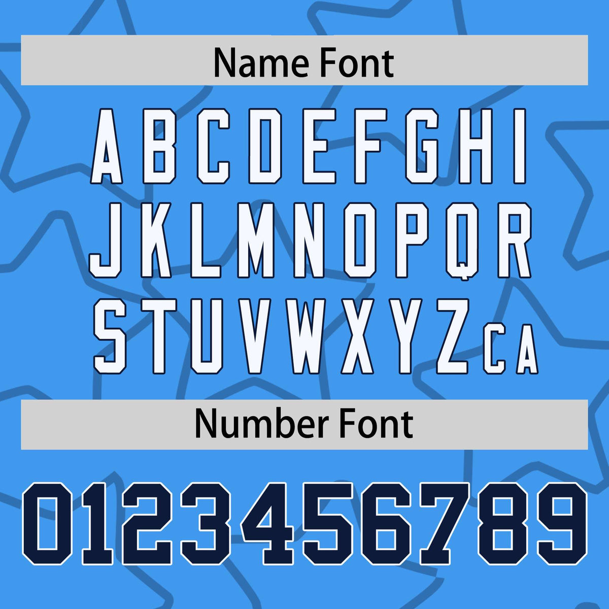 Custom Powder Blue Navy Varsity Full-Snap Star Pattern Letterman Baseball Jacket