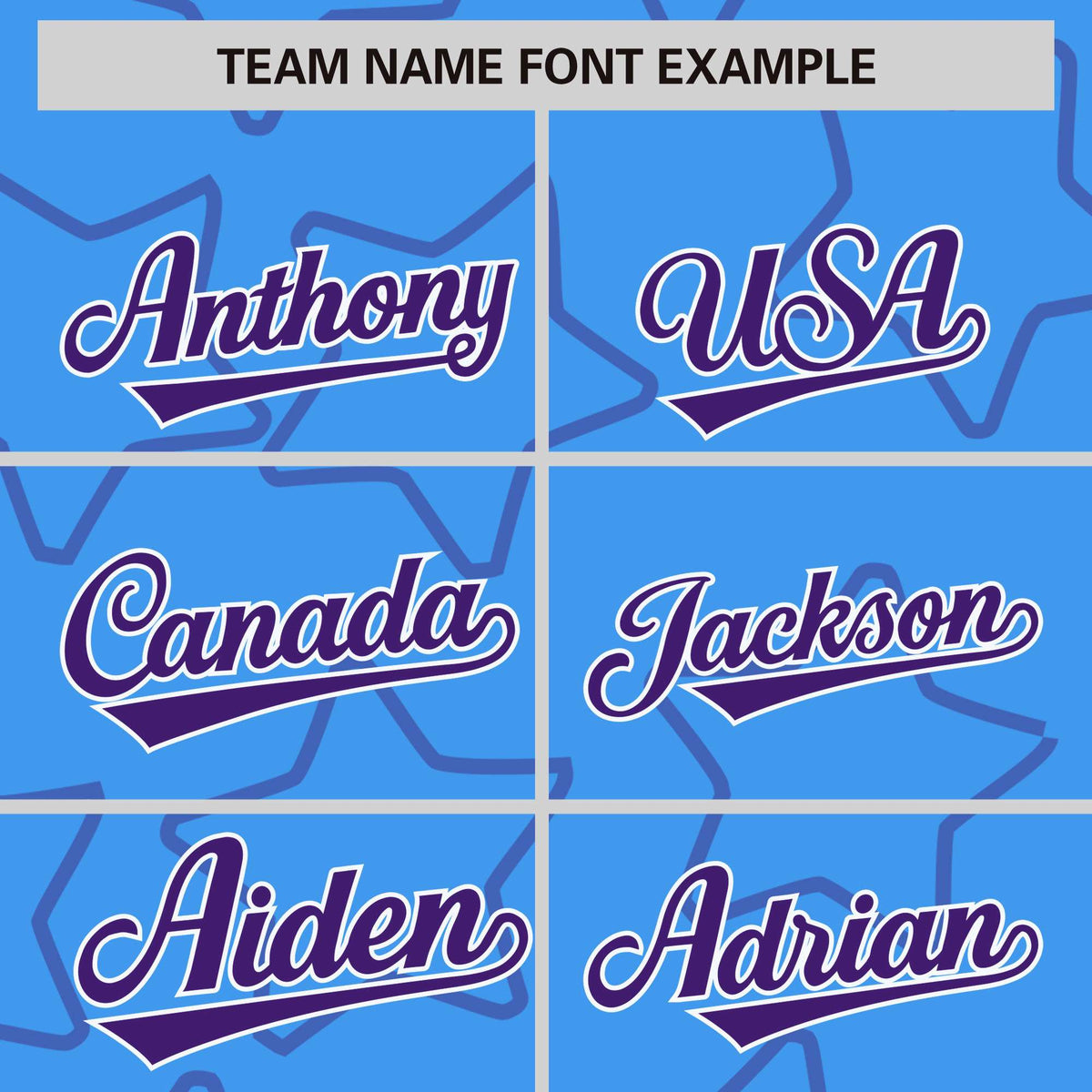 Custom Powder Blue Purple Varsity Full-Snap Star Pattern Letterman Baseball Jacket