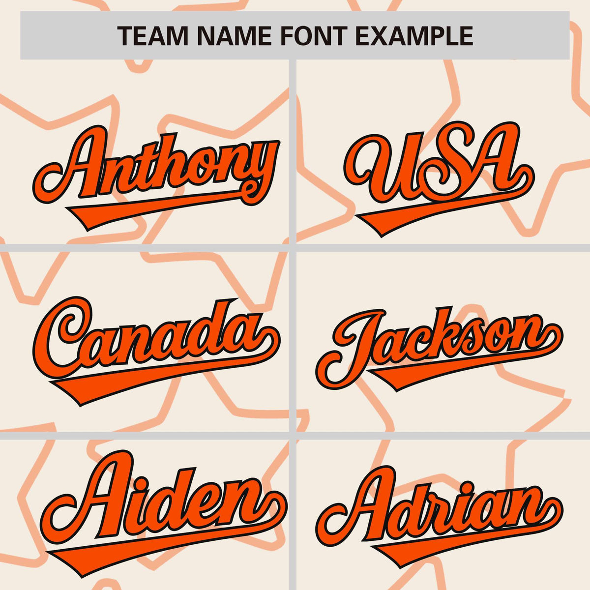 Custom Cream Orange Varsity Full-Snap Star Pattern Letterman Baseball Jacket