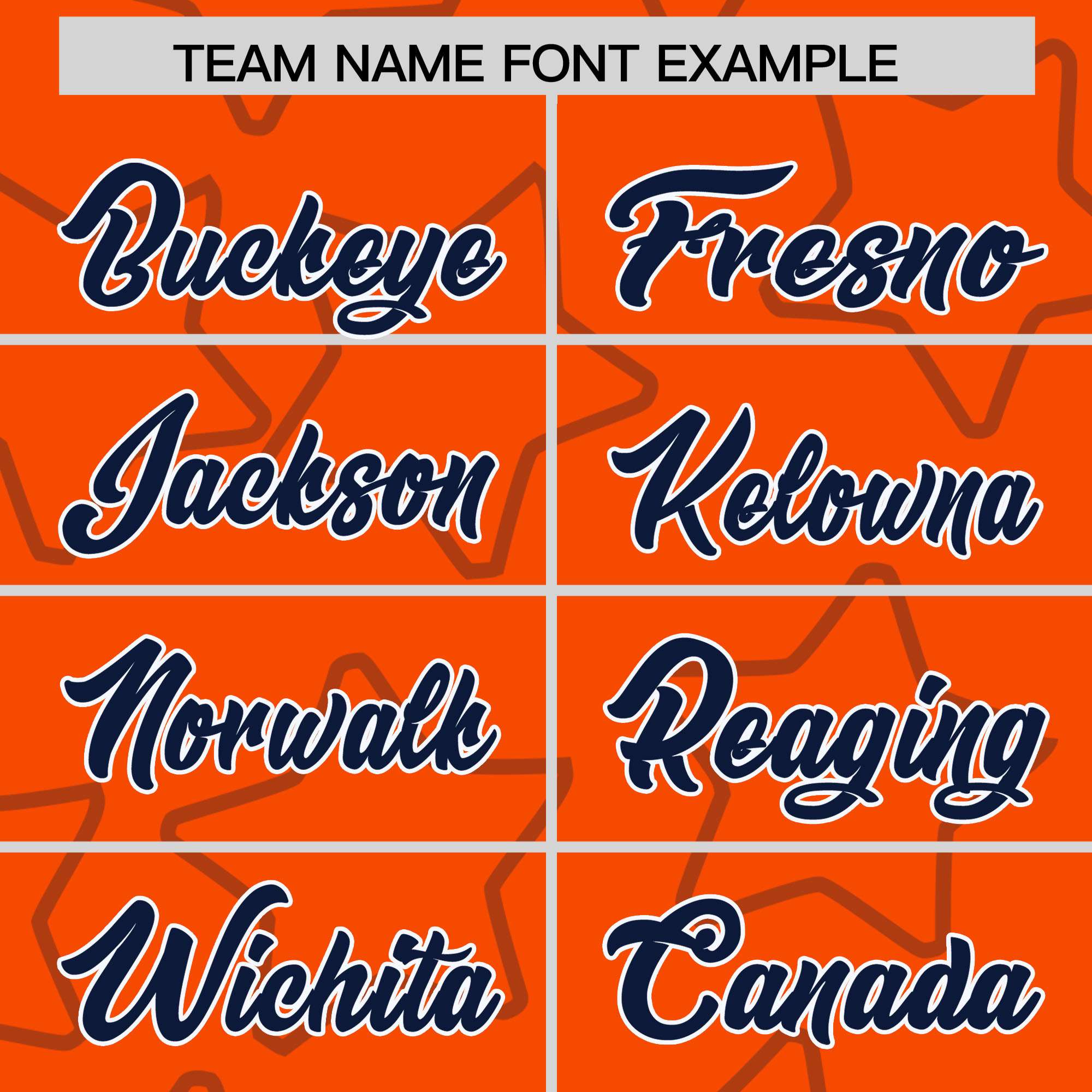 Custom Orange Navy Varsity Full-Snap Star Pattern Letterman Baseball Jacket