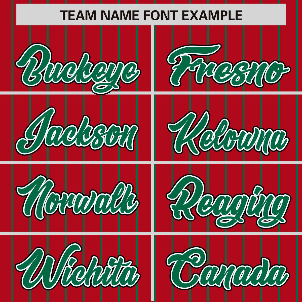 Custom Red Kelly Green Raglan Sleeves Varsity Full-Snap Pinstripe Letterman Baseball Jacket