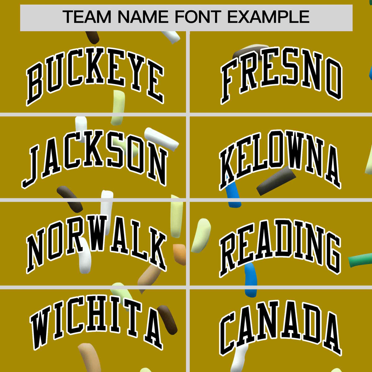 Custom Old Gold Ice Cream Cone Graffiti Pattern Full-Snap Varsity Letterman Jackets