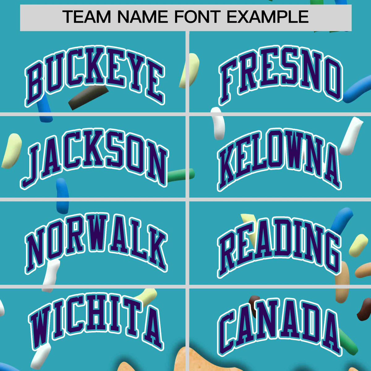 Custom Sky Blue Ice Cream Cone Graffiti Pattern Full-Snap Varsity Letterman Jackets