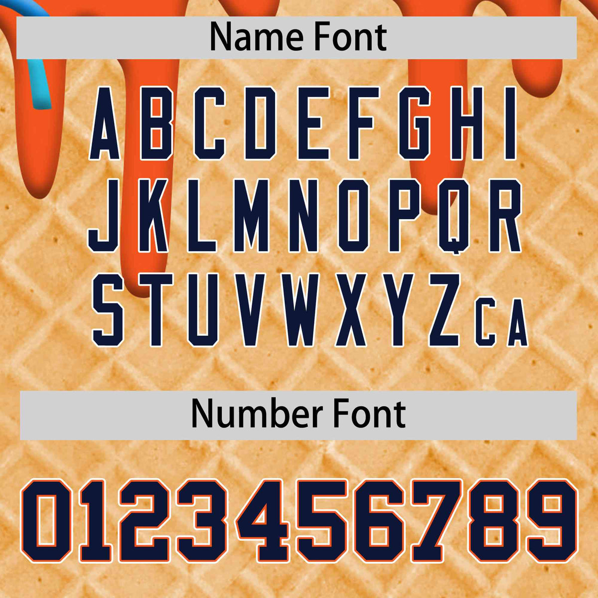 Custom Orange Ice Cream Cone Graffiti Pattern Full-Snap Varsity Letterman Jackets| KXKSHOP