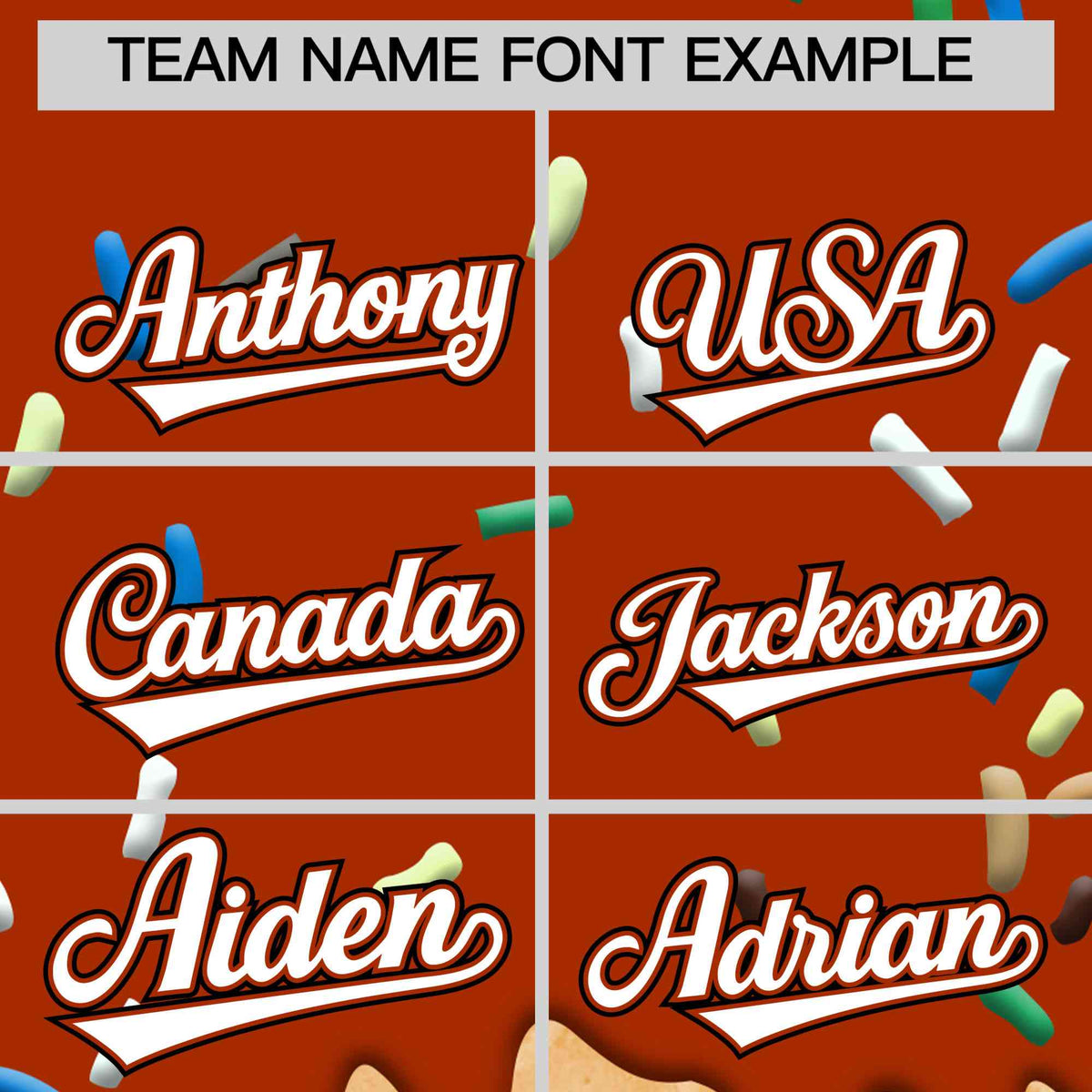 Custom Dark Orange Ice Cream Cone Graffiti Pattern Full-Snap Varsity Letterman Jackets| KXKSHOP