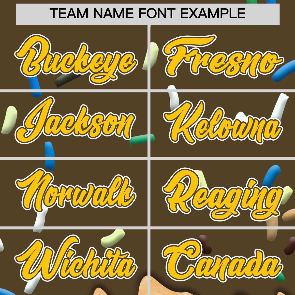 Custom Light Brown Ice Cream Cone Graffiti Pattern Full-Snap Varsity Letterman Jackets