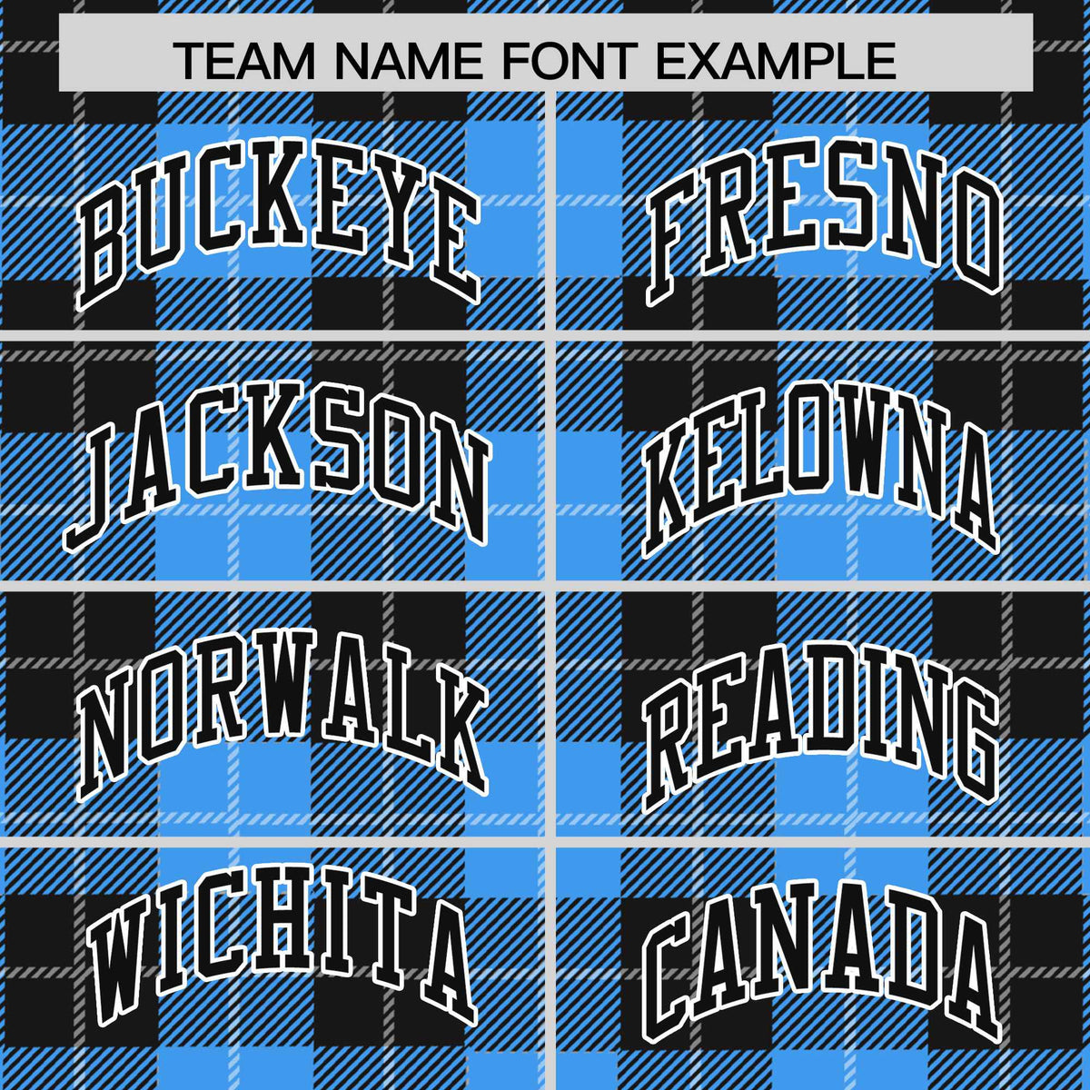 Custom Powder Blue Black-White Varsity Full-Snap Plaid Pattern Letterman Baseball Jacket