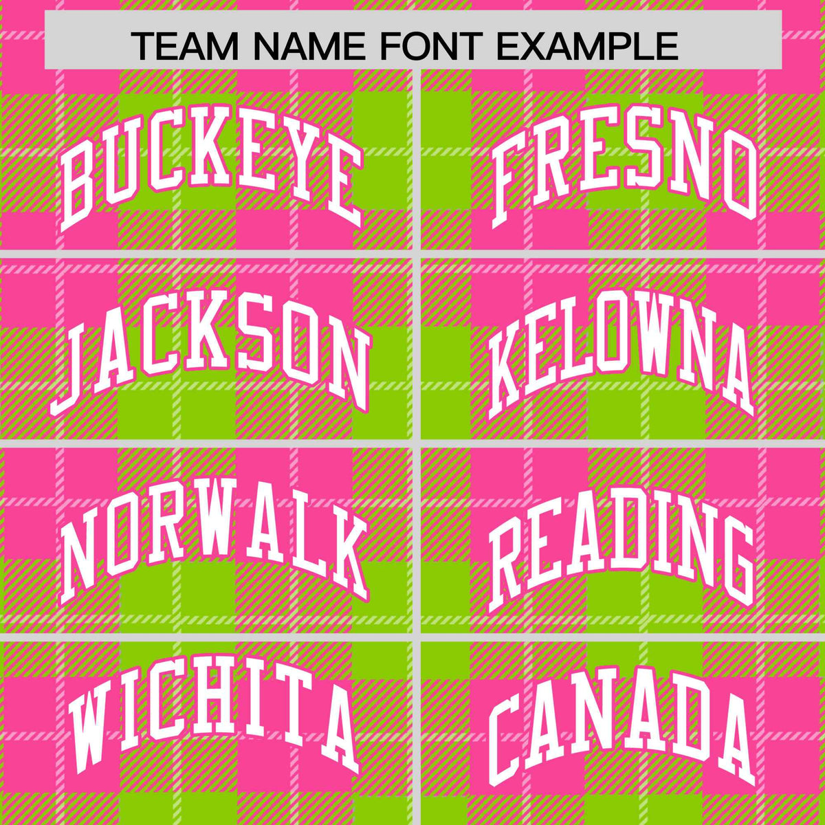 Custom Neon Green Pink-White Varsity Full-Snap Plaid Pattern Letterman Baseball Jacket