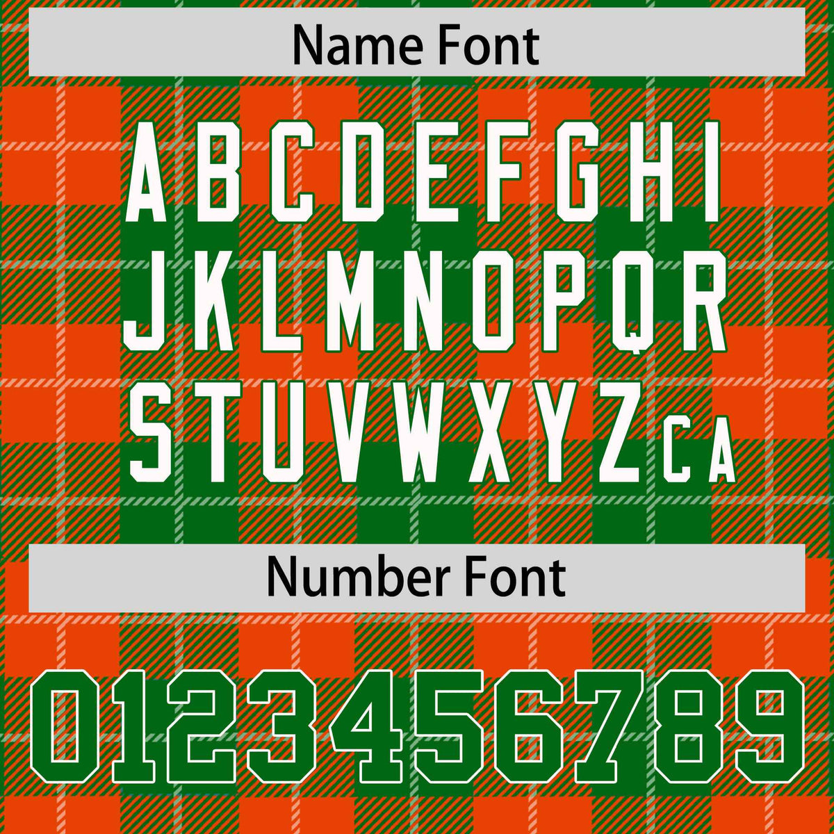 Custom Orange Green-White Varsity Full-Snap Plaid Pattern Letterman Baseball Jacket