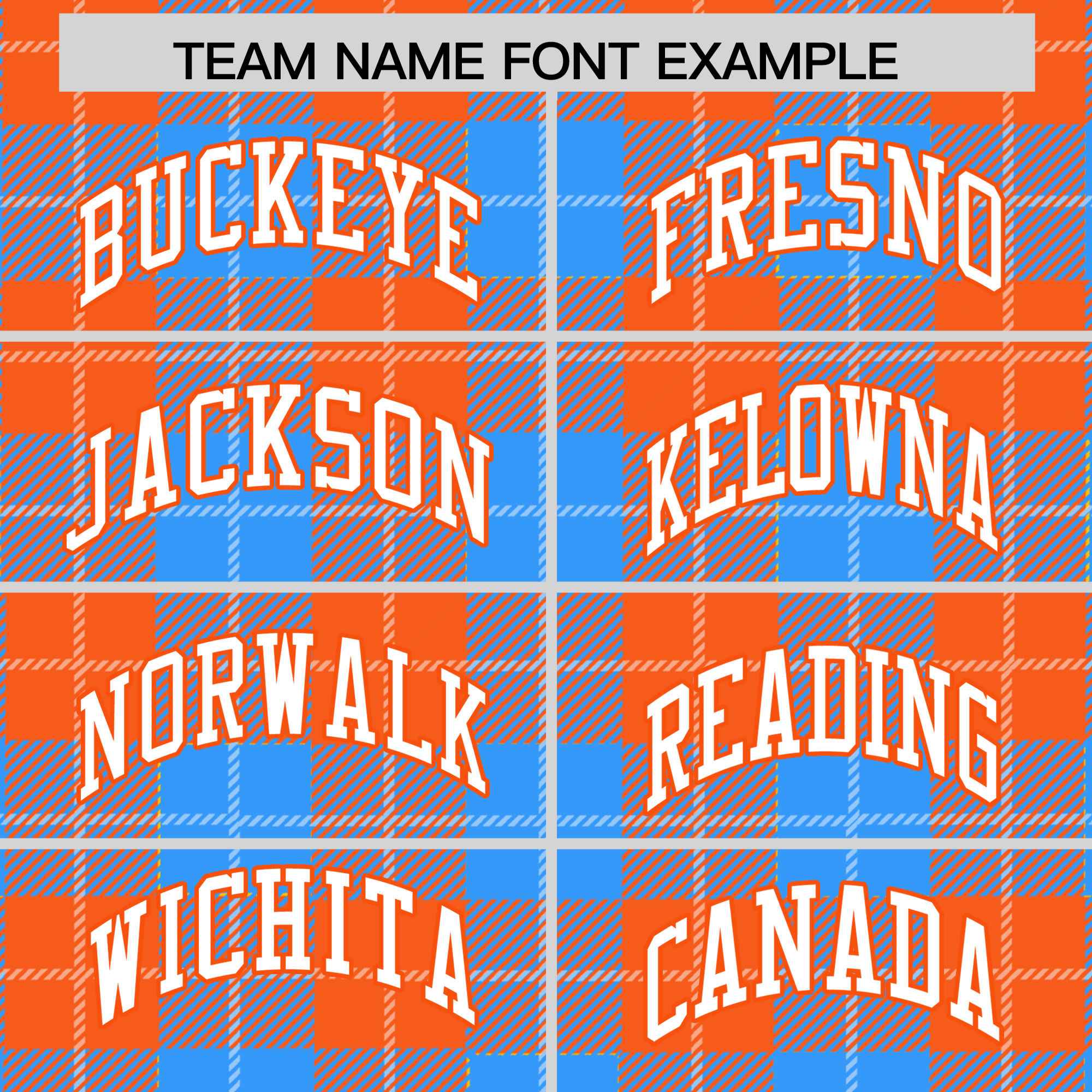 Custom Powder Blue Orange-White Varsity Full-Snap Plaid Pattern Letterman Baseball Jacket