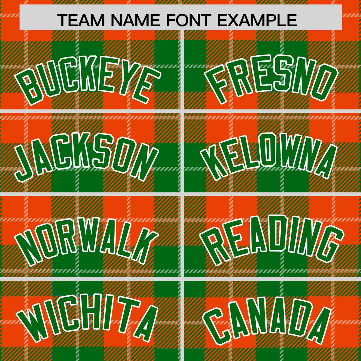 Custom Orange Green-White Varsity Full-Snap Plaid Pattern Letterman Baseball Jacket