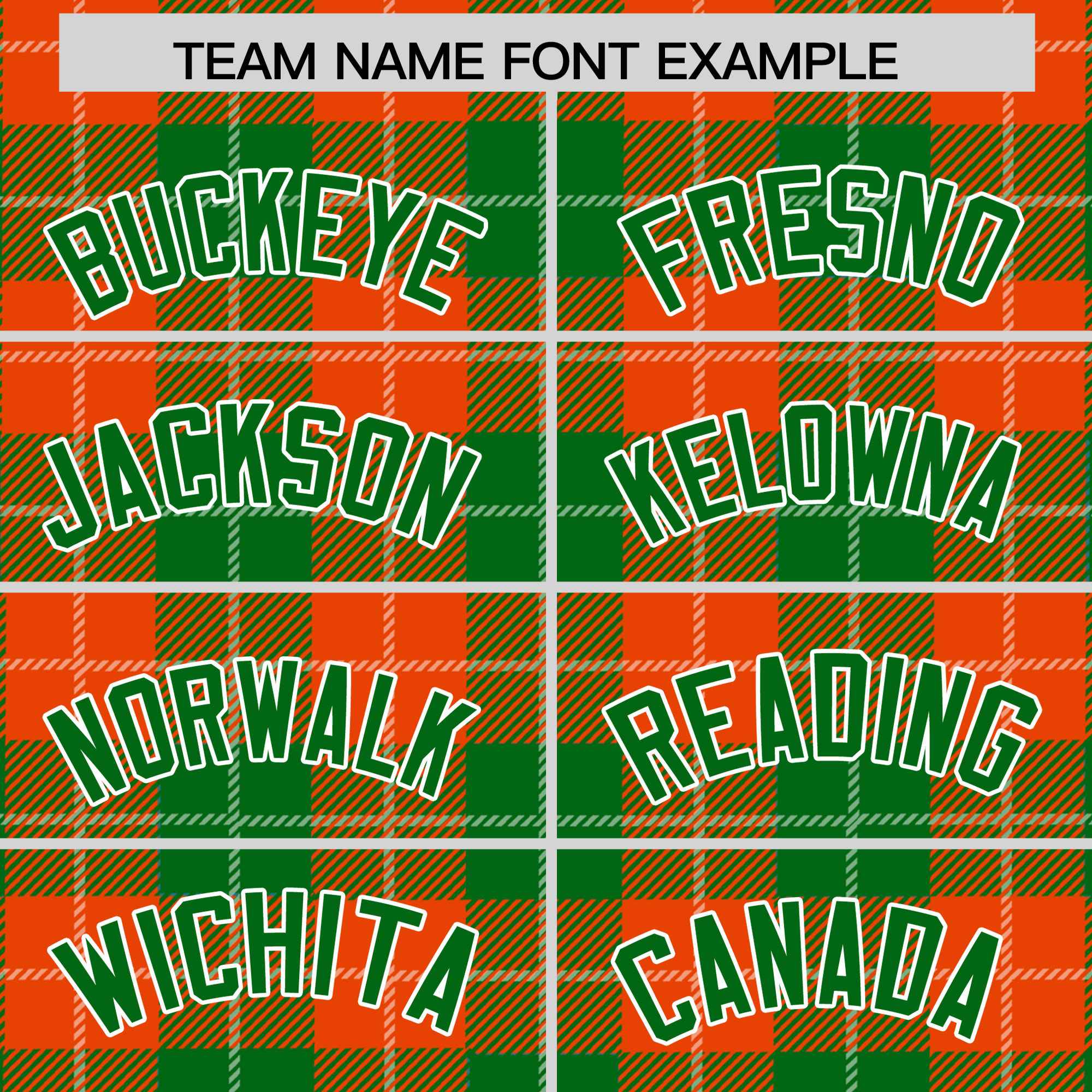 Custom Orange Green-White Varsity Full-Snap Plaid Pattern Letterman Baseball Jacket