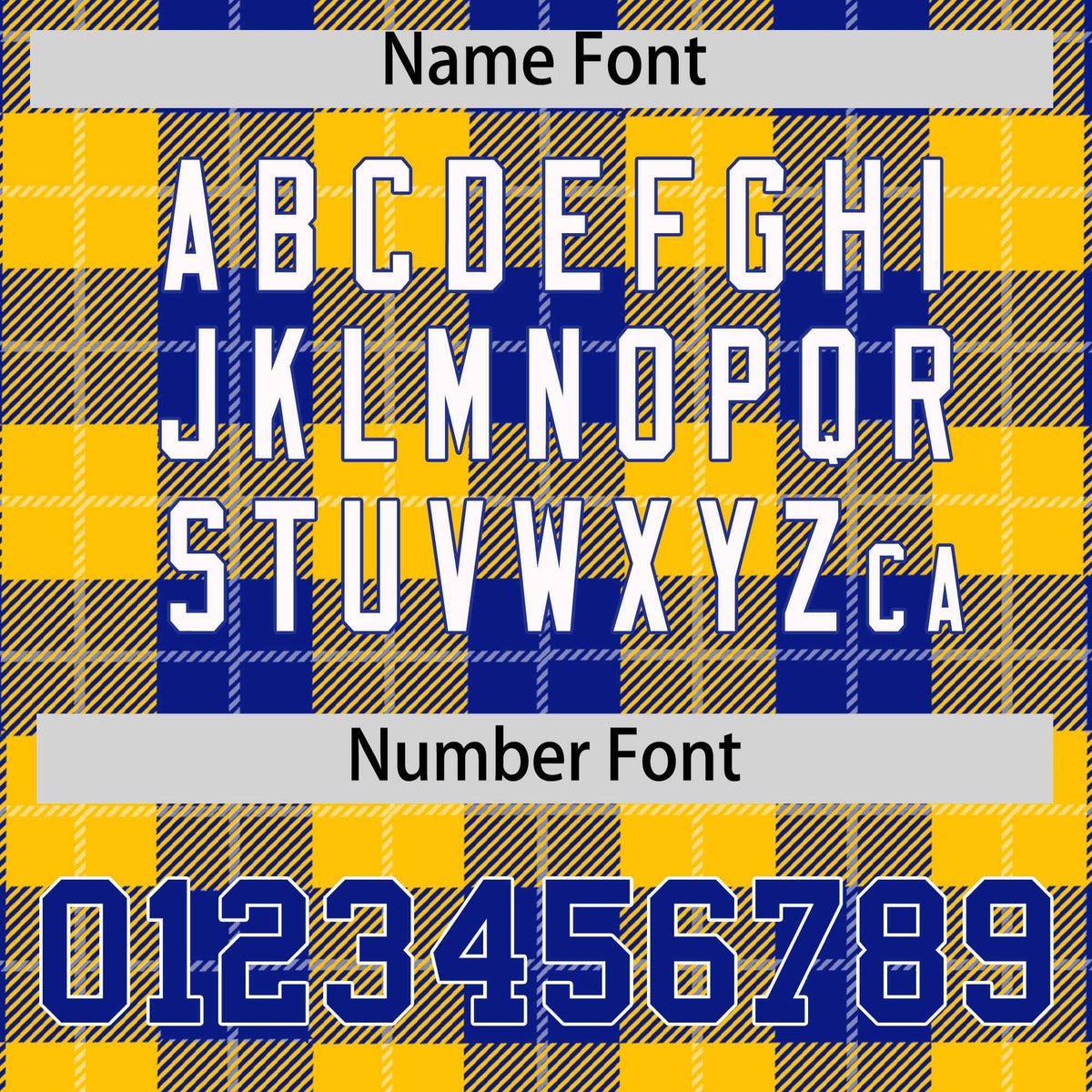 Custom Royal Gold-White Varsity Full-Snap Plaid Pattern Letterman Baseball Jacket