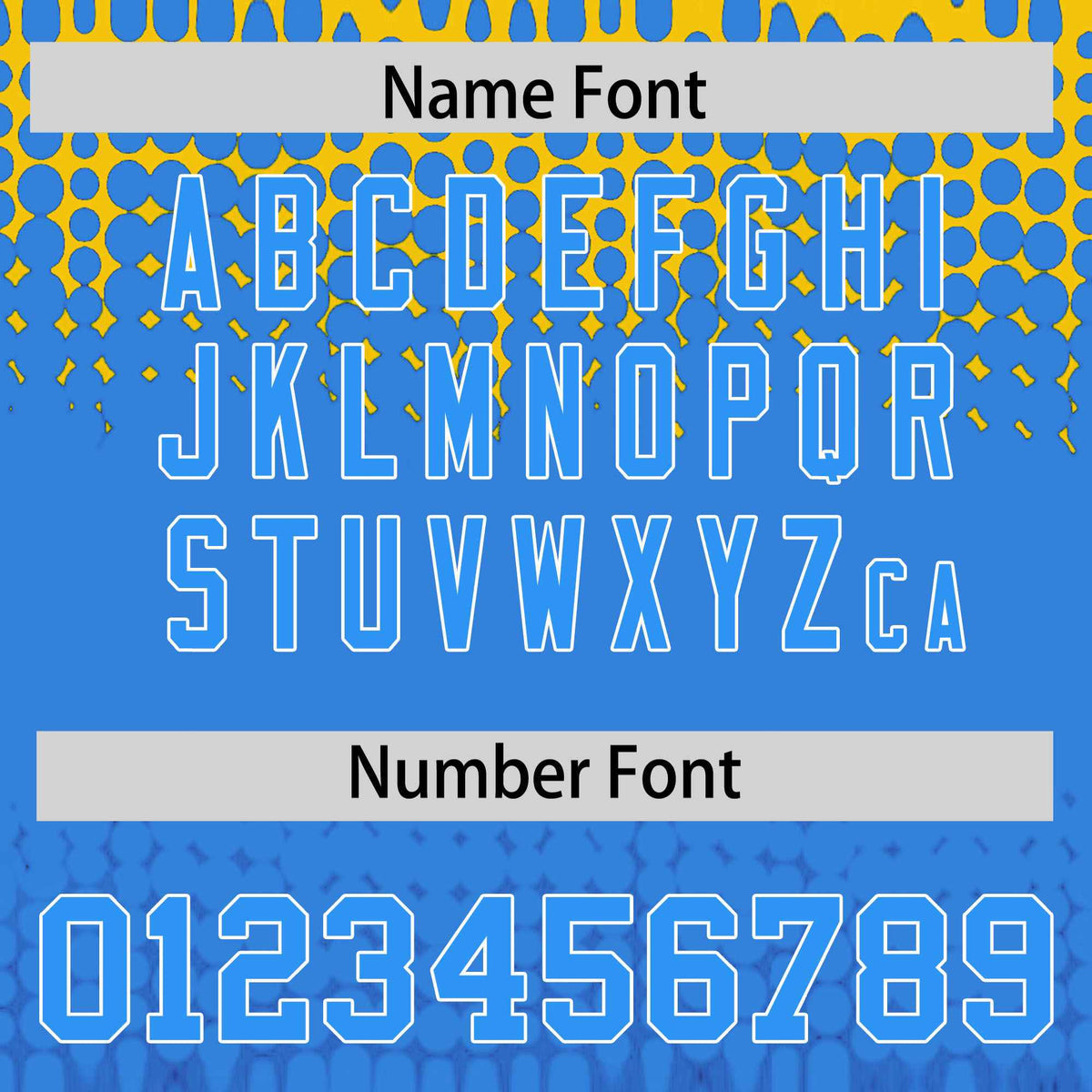 Custom Gold Powder Blue Gradient Varsity Full-Snap Polka Dot Pattern Letterman Baseball Jacket