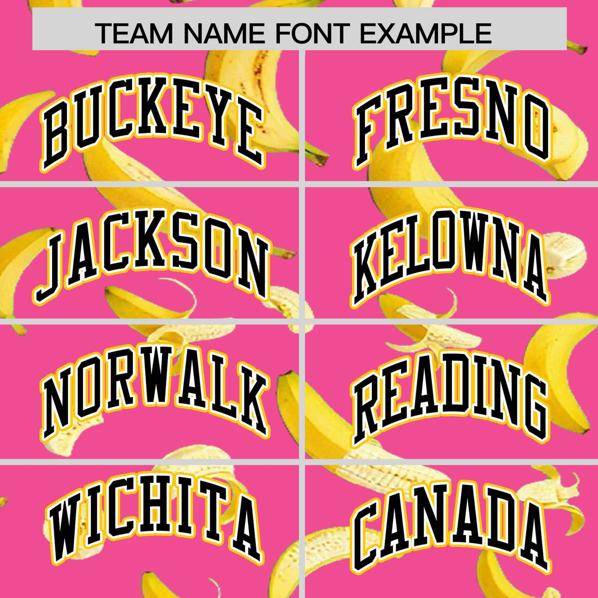Custom Pink Varsity Full-Zip Banana Pattern Letterman Bomber Jacket | Graffiti Pattern | Embroidery&amp;Dye-sublimation printing | KXKSHOP