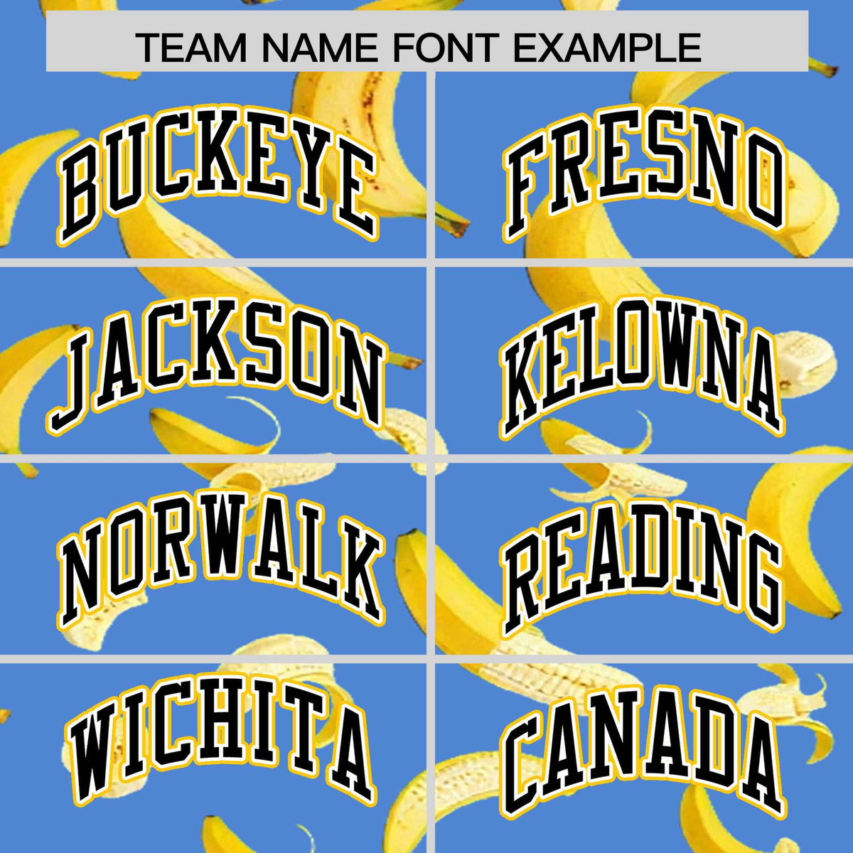 Custom Powder Blue Varsity Full-Zip Banana Pattern Letterman Bomber Jacket | Graffiti Pattern | Embroidery&amp;Dye-sublimation printing | KXKSHOP