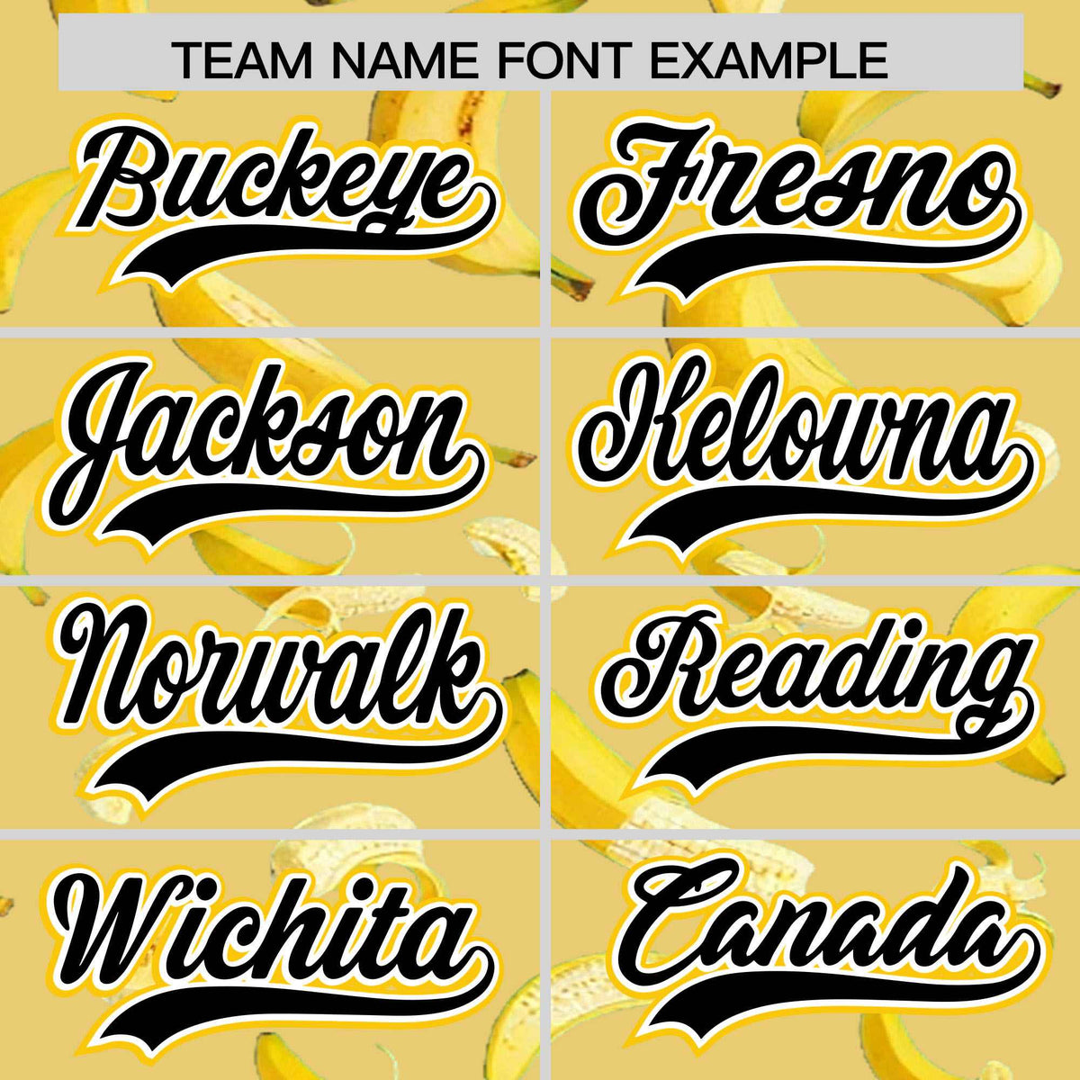 Custom Old Gold Varsity Full-Zip Banana Pattern Letterman Bomber Jacket | Graffiti Pattern | Embroidery&amp;Dye-sublimation printing | KXKSHOP