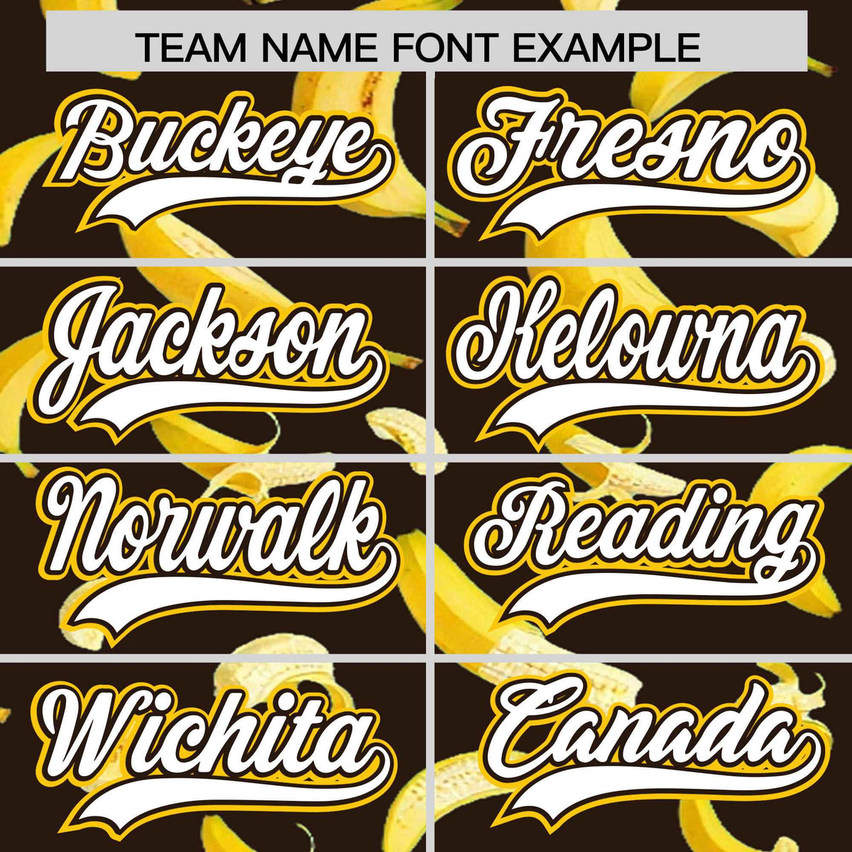 Custom Brown Varsity Full-Zip Banana Pattern Letterman Bomber Jacket | Graffiti Pattern | Embroidery&amp;Dye-sublimation printing | KXKSHOP