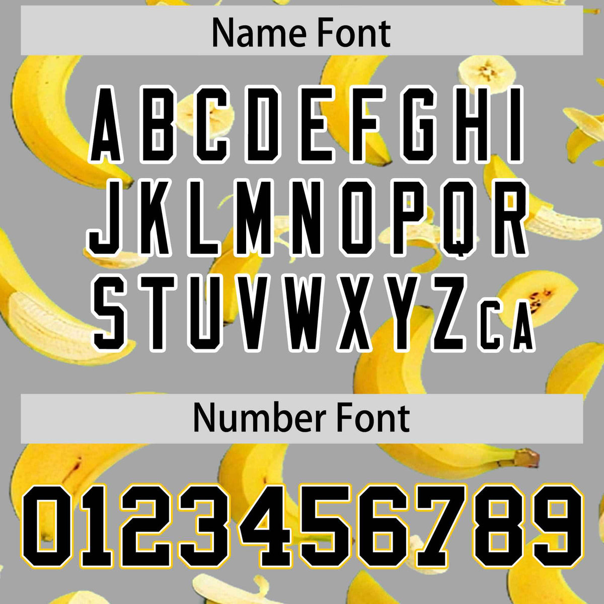 Custom Gray Varsity Full-Zip Banana Pattern Letterman Bomber Jacket | Graffiti Pattern | Embroidery&amp;Dye-sublimation printing | KXKSHOP