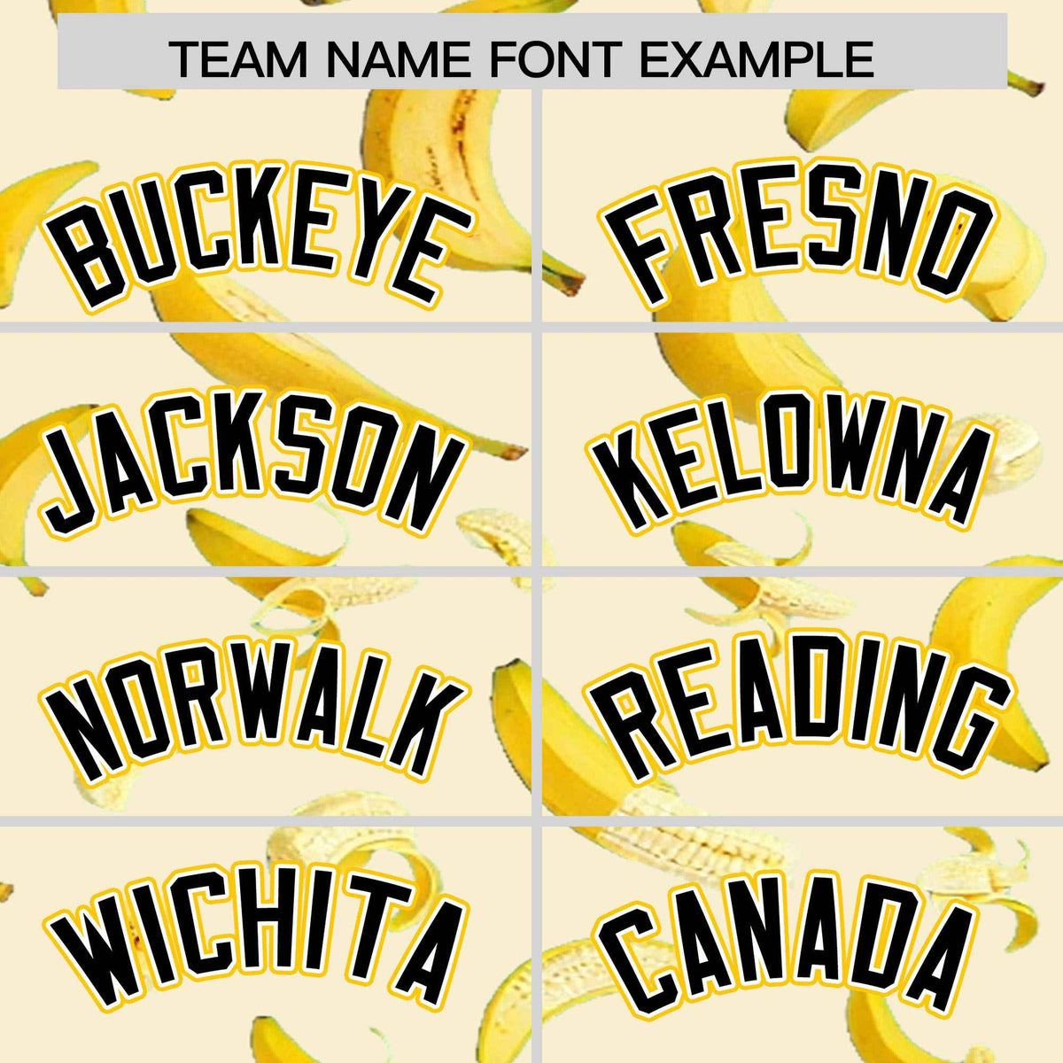 Custom Cream Varsity Full-Zip Banana Pattern Letterman Bomber Jacket | Graffiti Pattern | Embroidery&amp;Dye-sublimation printing | KXKSHOP