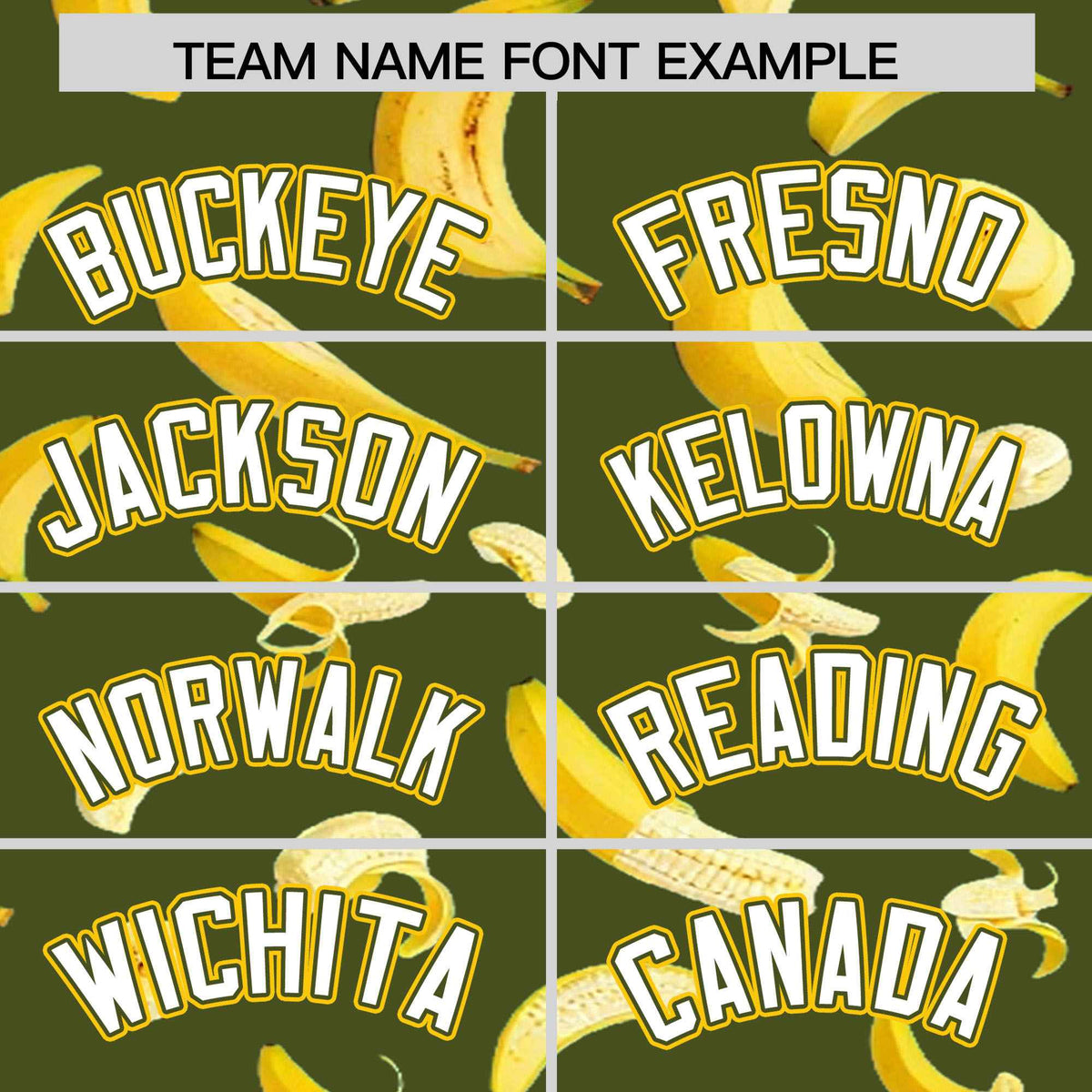 Custom Olive Varsity Full-Zip Banana Pattern Letterman Bomber Jacket | Graffiti Pattern | Embroidery&amp;Dye-sublimation printing | KXKSHOP