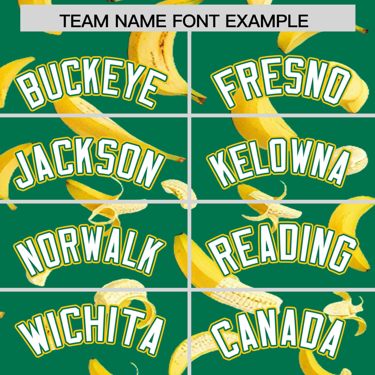 Custom Kelly Green Varsity Full-Zip Banana Pattern Letterman Bomber Jacket | Graffiti Pattern | Embroidery&amp;Dye-sublimation printing | KXKSHOP