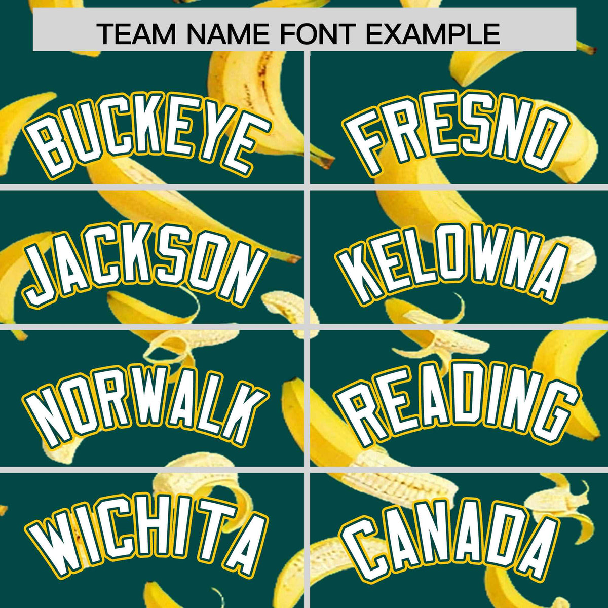 Custom Midnight Green Varsity Full-Zip Banana Pattern Letterman Bomber Jacket | Graffiti Pattern | Embroidery&amp;Dye-sublimation printing | KXKSHOP