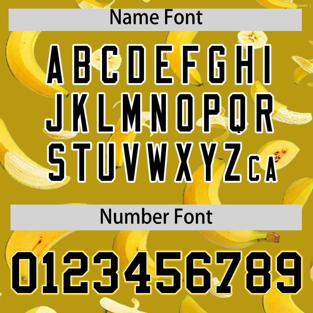 Custom Old Gold Varsity Full-Zip Banana Pattern Letterman Bomber Jacket | Graffiti Pattern | Embroidery&amp;Dye-sublimation printing | KXKSHOP