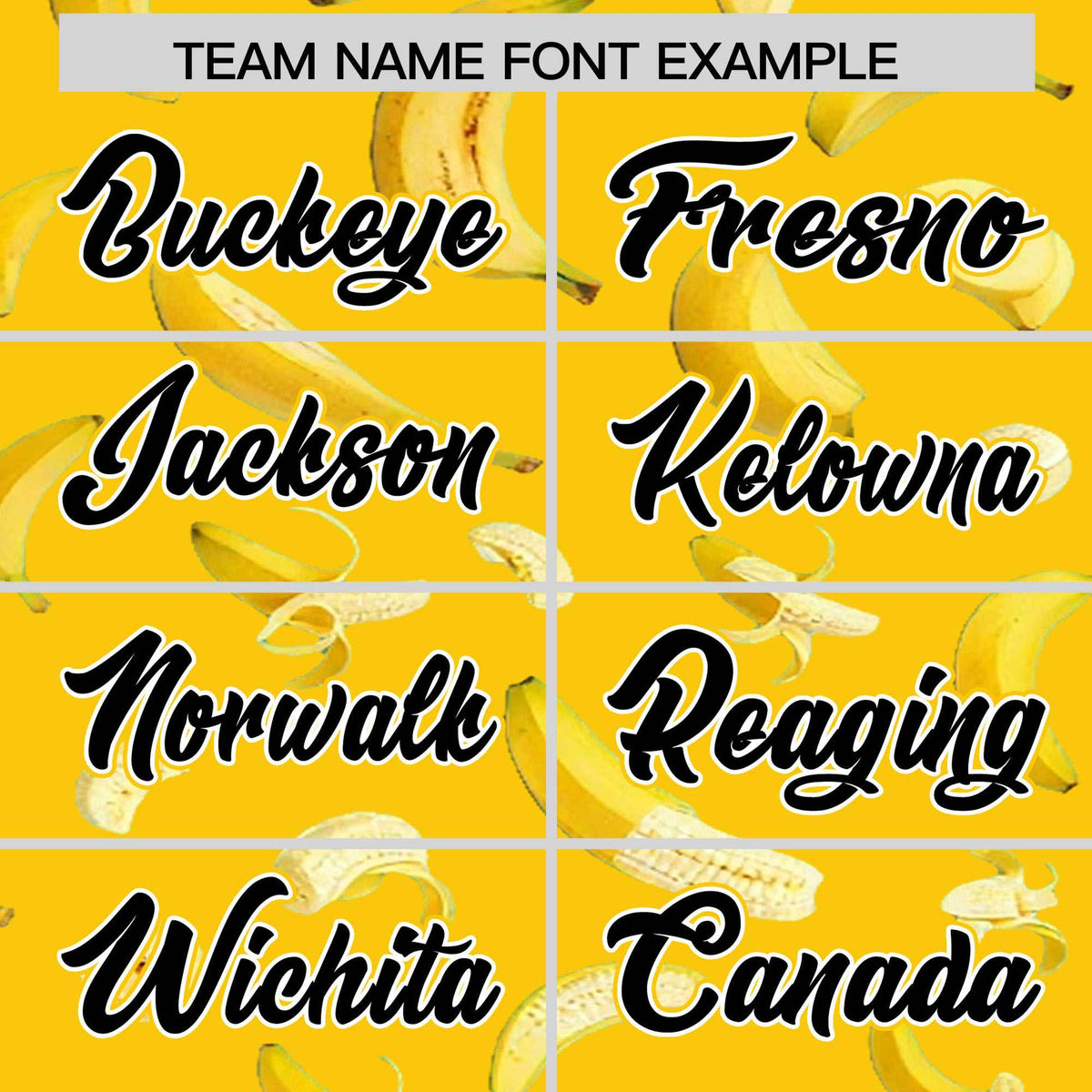 Custom Gold Varsity Full-Zip Banana Pattern Letterman Bomber Jacket | Graffiti Pattern | Embroidery&amp;Dye-sublimation printing | KXKSHOP