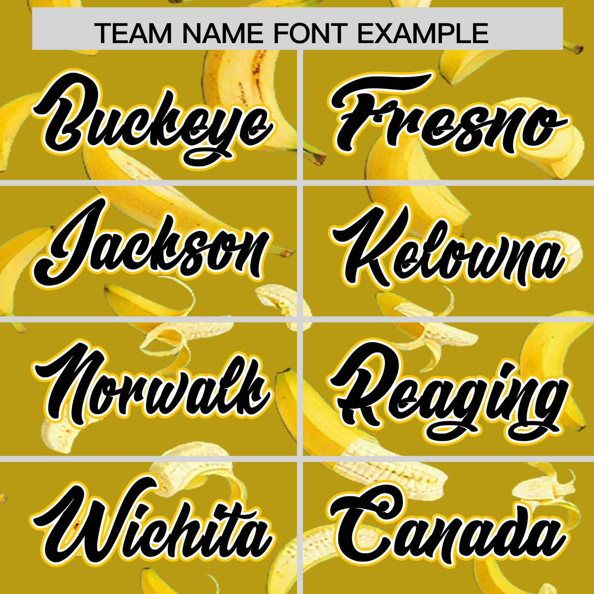 Custom Old Gold Varsity Full-Zip Banana Pattern Letterman Bomber Jacket | Graffiti Pattern | Embroidery&amp;Dye-sublimation printing | KXKSHOP