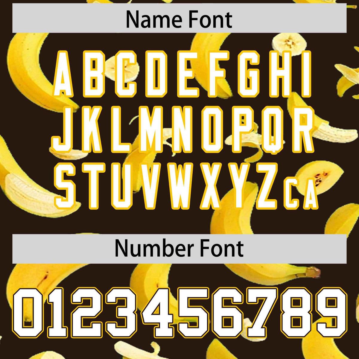 Custom Brown Varsity Full-Zip Banana Pattern Letterman Bomber Jacket | Graffiti Pattern | Embroidery&amp;Dye-sublimation printing | KXKSHOP