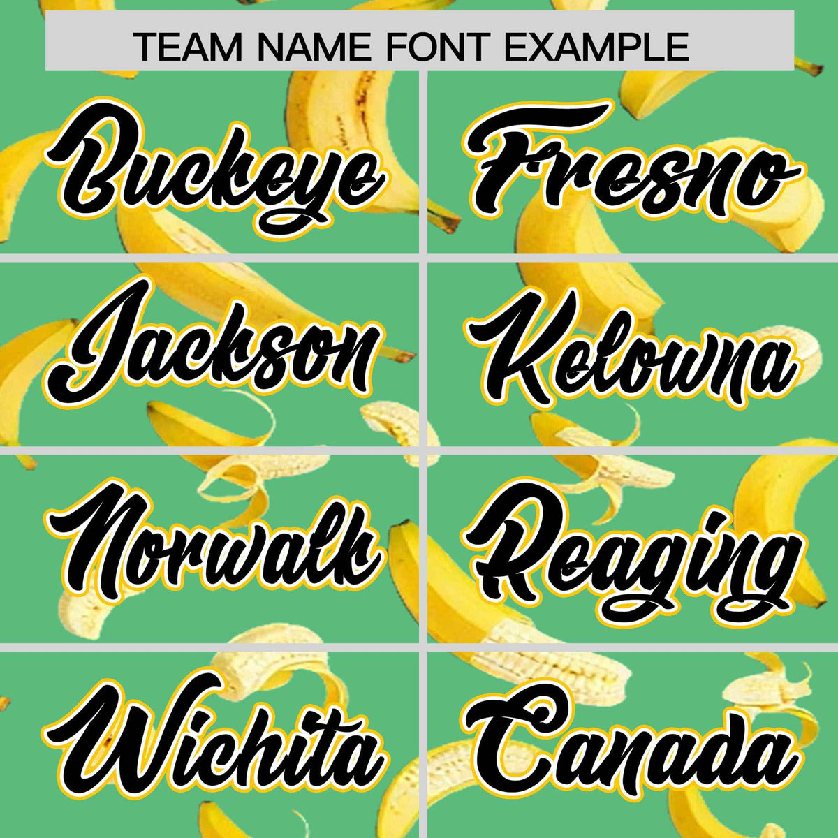 Custom Neon Green Varsity Full-Zip Banana Pattern Letterman Bomber Jacket | Graffiti Pattern | Embroidery&amp;Dye-sublimation printing | KXKSHOP