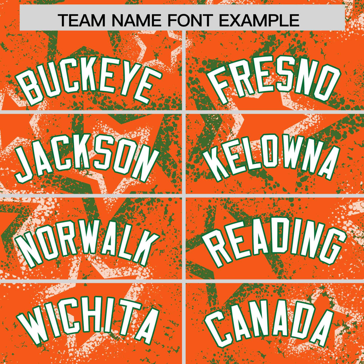 Custom Orange Varsity Full-Zip Star Pattern Letterman Bomber Jacket