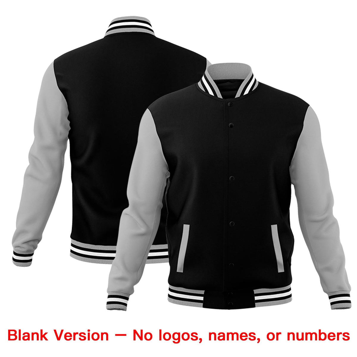 Custom Gray Black White Raglan Sleeves Classic Style Letterman Cotton Fabric Jacket| KXKSHOP