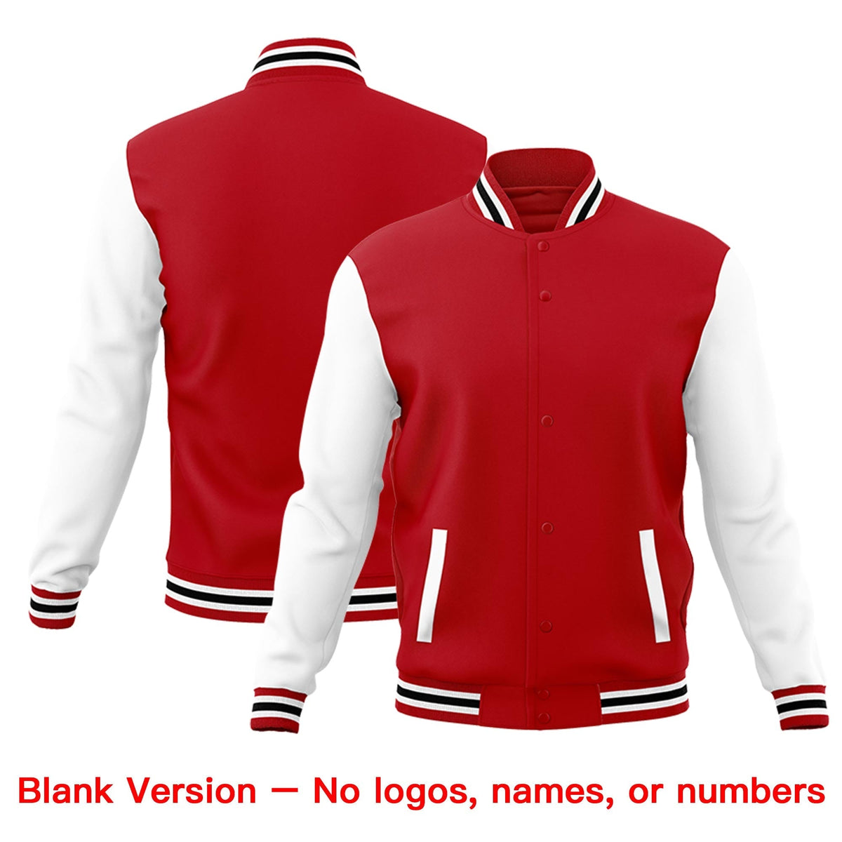 Custom Red White Black Raglan Sleeves Classic Style Letterman Cotton Fabric Jacket| KXKSHOP