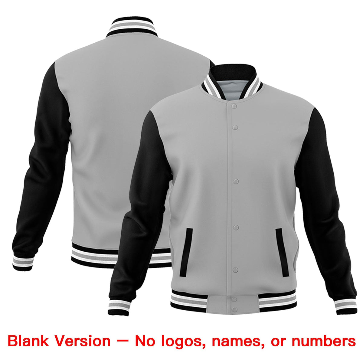 Custom Black Gray Raglan Sleeves Classic Style Letterman Cotton Fabric Jacket| KXKSHOP