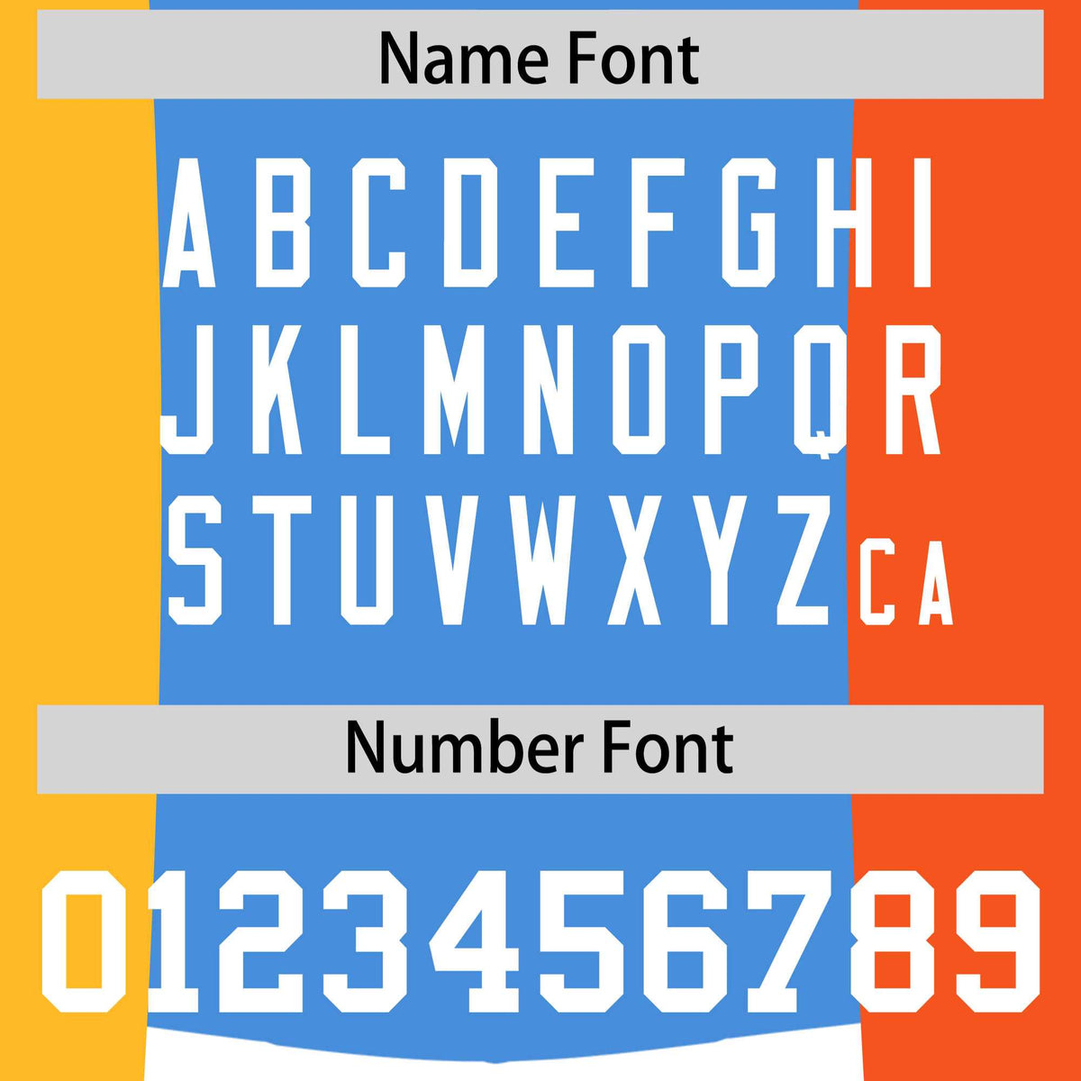 Custom Powder Blue Yellow Orange Personalization Varsity Full-Snap Three Color Blocks Letterman Jacket