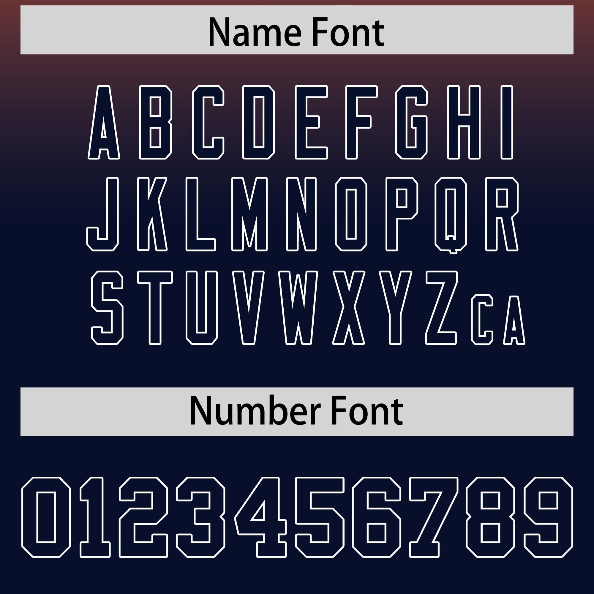 Custom Navy Orange Full-Snap Varsity Personalization Gradient Fashion Letterman Jacket