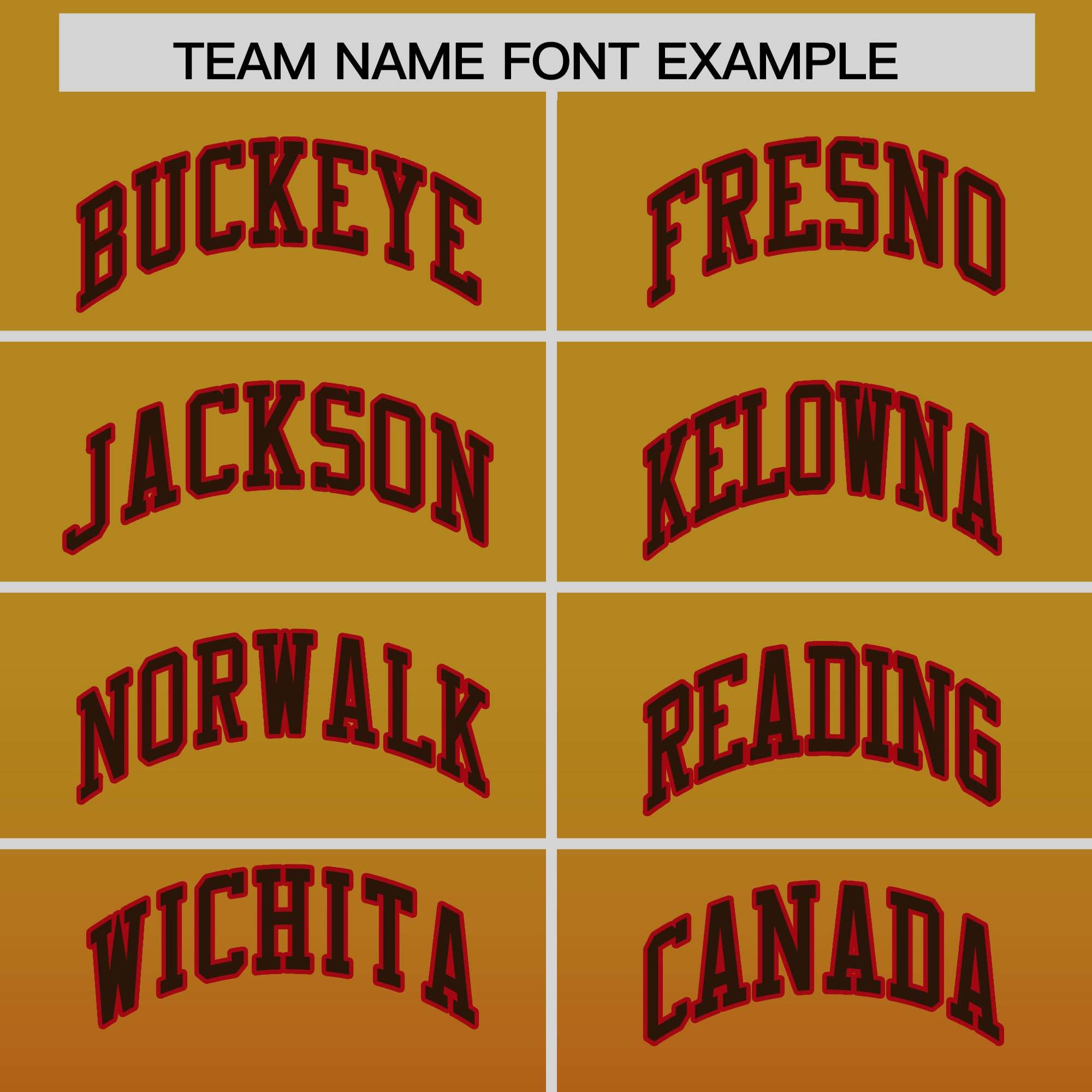 Custom Old Gold Red Full-Snap Varsity Personalization Gradient Fashion Letterman Jacket