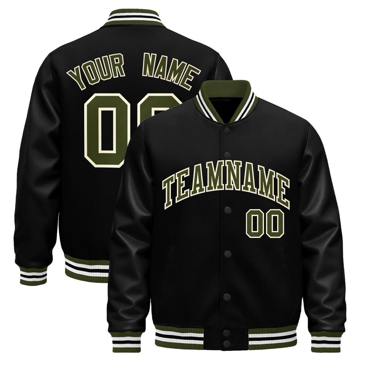 Custom Black White Classic Style Leather Sleeves Wrinkle-Resistant Jacket| KXKSHOP